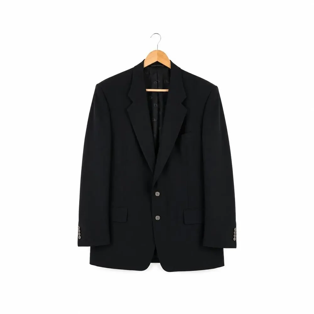Vintage Christian Dior Monsieur Black Tailored Blazer Approx 42R